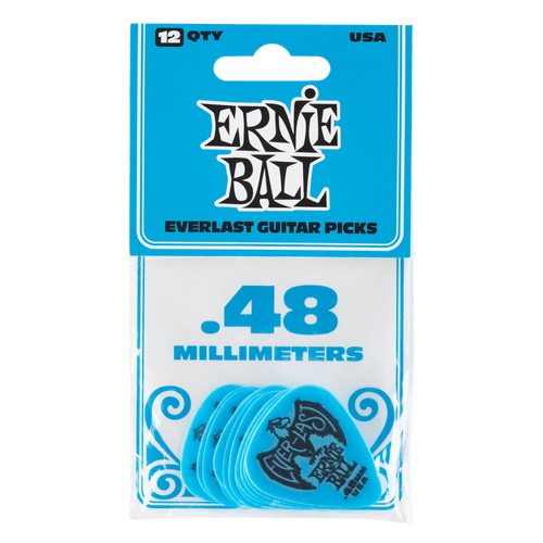 Ernie Ball “Everlast” Guitar Picks- .48 mm 12 pack Blue