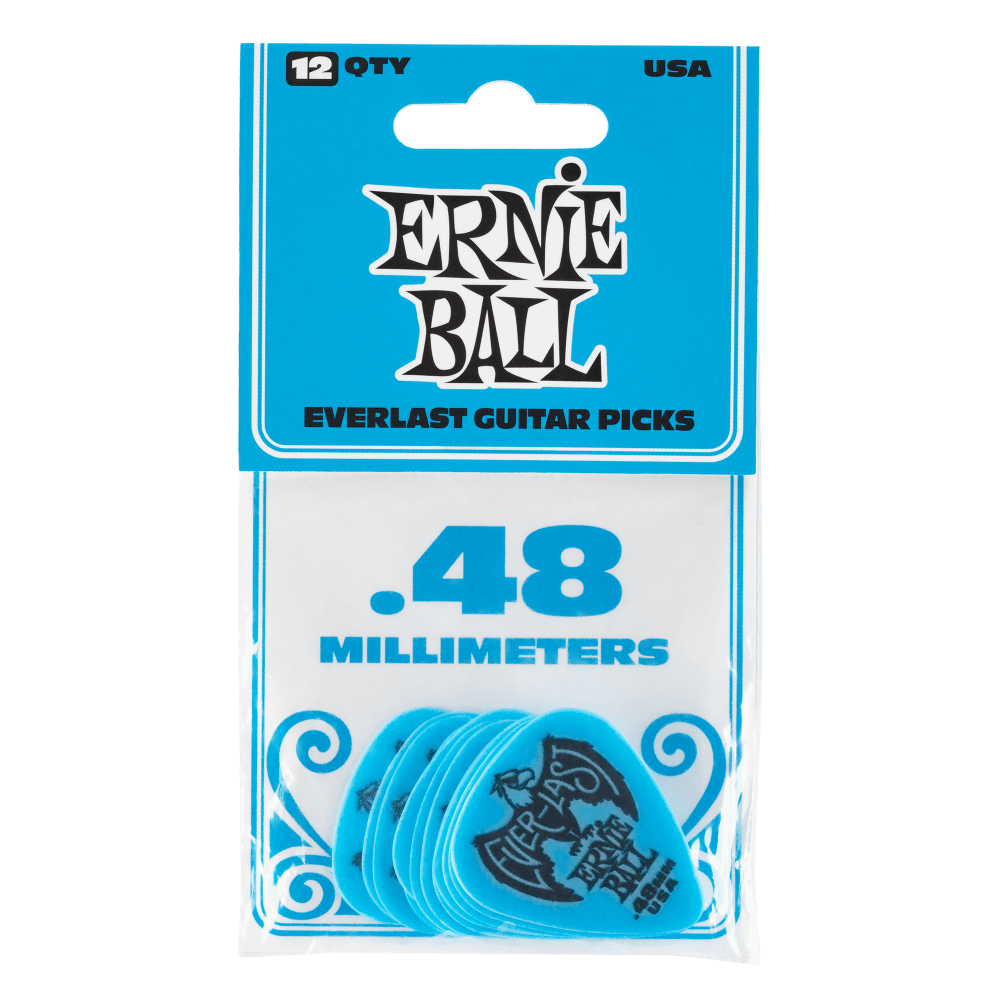 Ernie Ball “Everlast” Guitar Picks- .48 mm 12 pack Blue