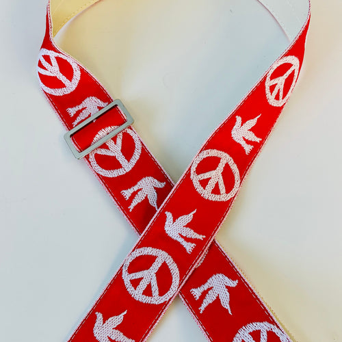 Ace Guitar Straps Red Woodstock