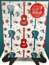 Load image into Gallery viewer, Gift Wrap- Holiday- Red &amp; Green Guitars- (3) 24&quot; x 36&quot; sheets