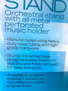 Music Stand- Quiklock MS331 Sheet Music Stand- Black